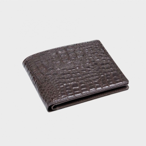 Ví nằm da bò DẬP VÂN CÁ SẤU CÓ NGĂN PHỐI