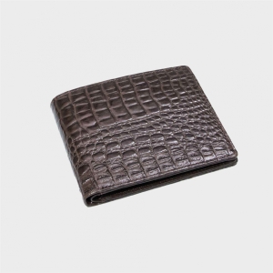 Ví nằm da bò DẬP VÂN CÁ SẤU CÁNH LẬT (2 màu)