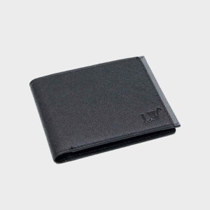 Ví nằm da bò CÁNH LẬT ĐEN PHỐI VIỀN BẠC